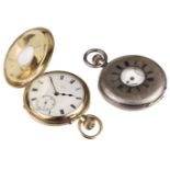 Pocket Watch. An 18ct gold half hunter pocket watch by Barber & Smith