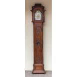 Longcase Clock. Early 20th century oak longcase clock in the 18th century style