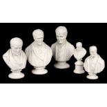 Duke of Wellington. A collection of parian ware bust of the Duke of Wellington