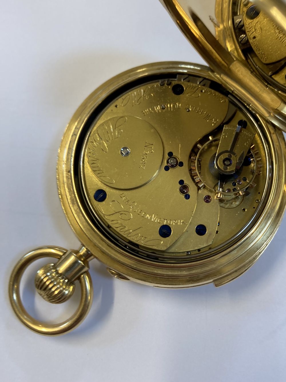 Pocket Watch. An 18ct gold full gold hunter pocket watch by J.W. Benson London 1918 - Bild 4 aus 7