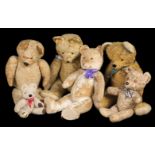 Teddy Bears. A collection of 32 teddy bears, early/mid 20th century
