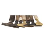 Finishing tools. A selection of decorative and line pallets, roll and line fillets