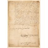 Privy Council Warrant. A manuscript Privy Council warrant to Lord Buckhurst, 1601