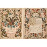 Illuminated Diploma. A hand-illuminated diploma on vellum in Latin, Venice, 1644