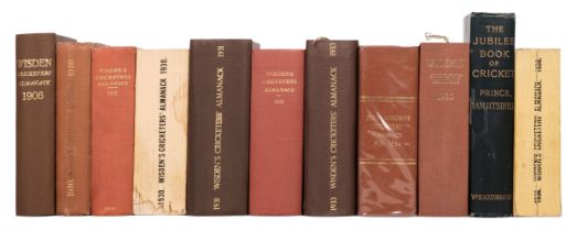 Wisden Cricketers' Almanack, 10 volumes, 1906-36