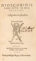 Dioscorides (Pedanius). Libri octo graece et latine, Castigationes in eosdem libros, Paris, 1549
