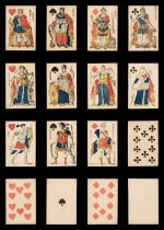French playing cards. Gatteaux Empire design, unknown maker, 1811, & 2 others