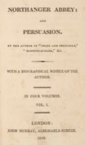 Austen (Jane). Northanger Abbey: and Persuasion, 2 volumes (of 4), 1st edition, 1818