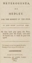 Johnston (John Moore). Heterogenea, or Medley. For the Benefit of the Poor, 1803