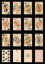 French playing cards. Gatteaux double-figure design, unknown maker, circa 1855, & 4 others