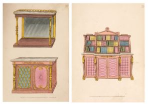 Furniture Designs. Volume containing 50 plates of furniture designs, circa 1822