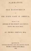 Simpson (Thomas). Narrative of the Discoveries on the North Coast of America, 1843