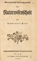 Kant (Immanuel). Metaphysische Anfangsgrunde der Naturwissenschaft, 1786, 1st edition