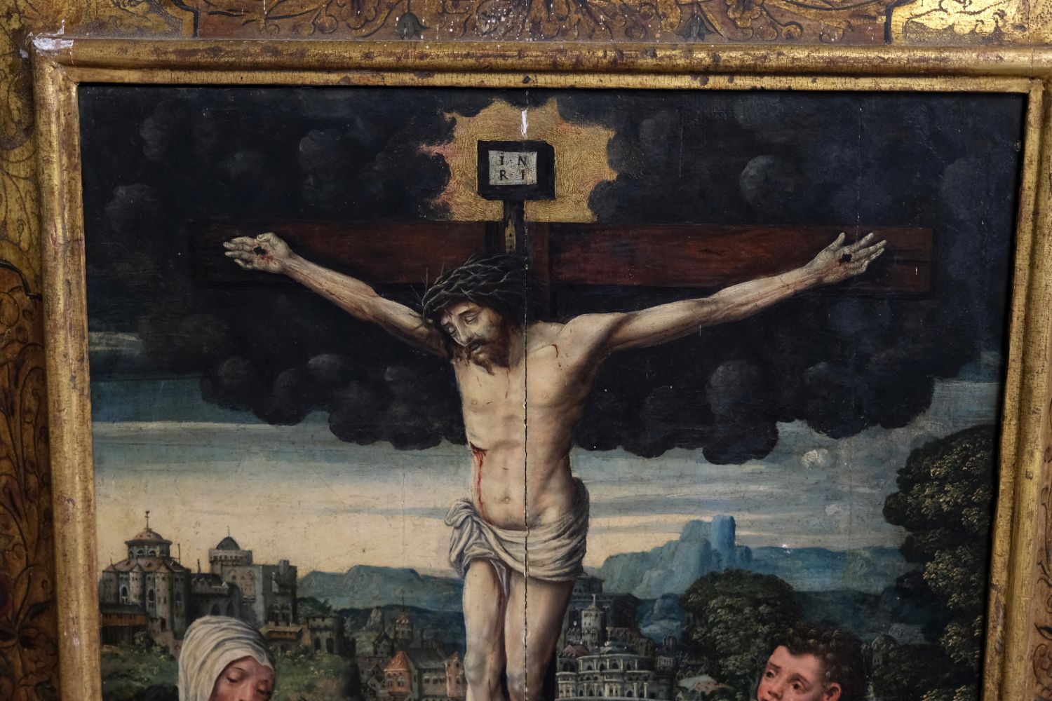 Circle of Lucas Cranach the Elder, The Crucifixion, oil on panel, circa 1510 - Image 3 of 13