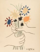 After Pablo Picasso (1881-1973). Bouquet of Peace, 21.4.58, lithograph