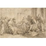 Attributed to Benjamin West (1738-1820). Betrothal Scene, black chalk