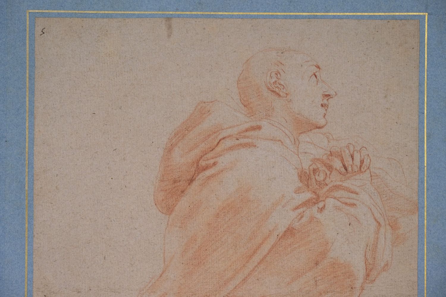 Attributed to Eustache le Sueur (1617-1655). A Friar in Supplication - Image 3 of 12