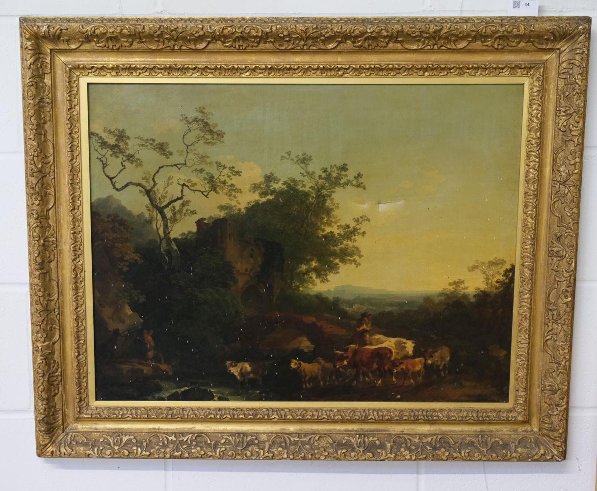 Loutherbourg (Philip James de, 1740–1812) Italianate pastoral landscape, oil on canvas - Image 2 of 10