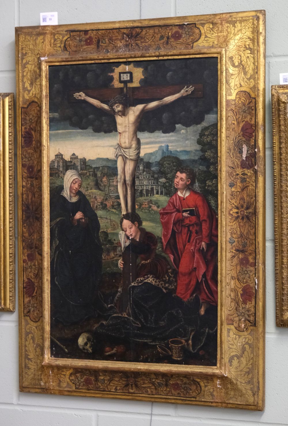 Circle of Lucas Cranach the Elder, The Crucifixion, oil on panel, circa 1510 - Image 2 of 13