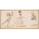 Dance (George, 1741-1825). Three Dancing Figures, watercolour on laid paper