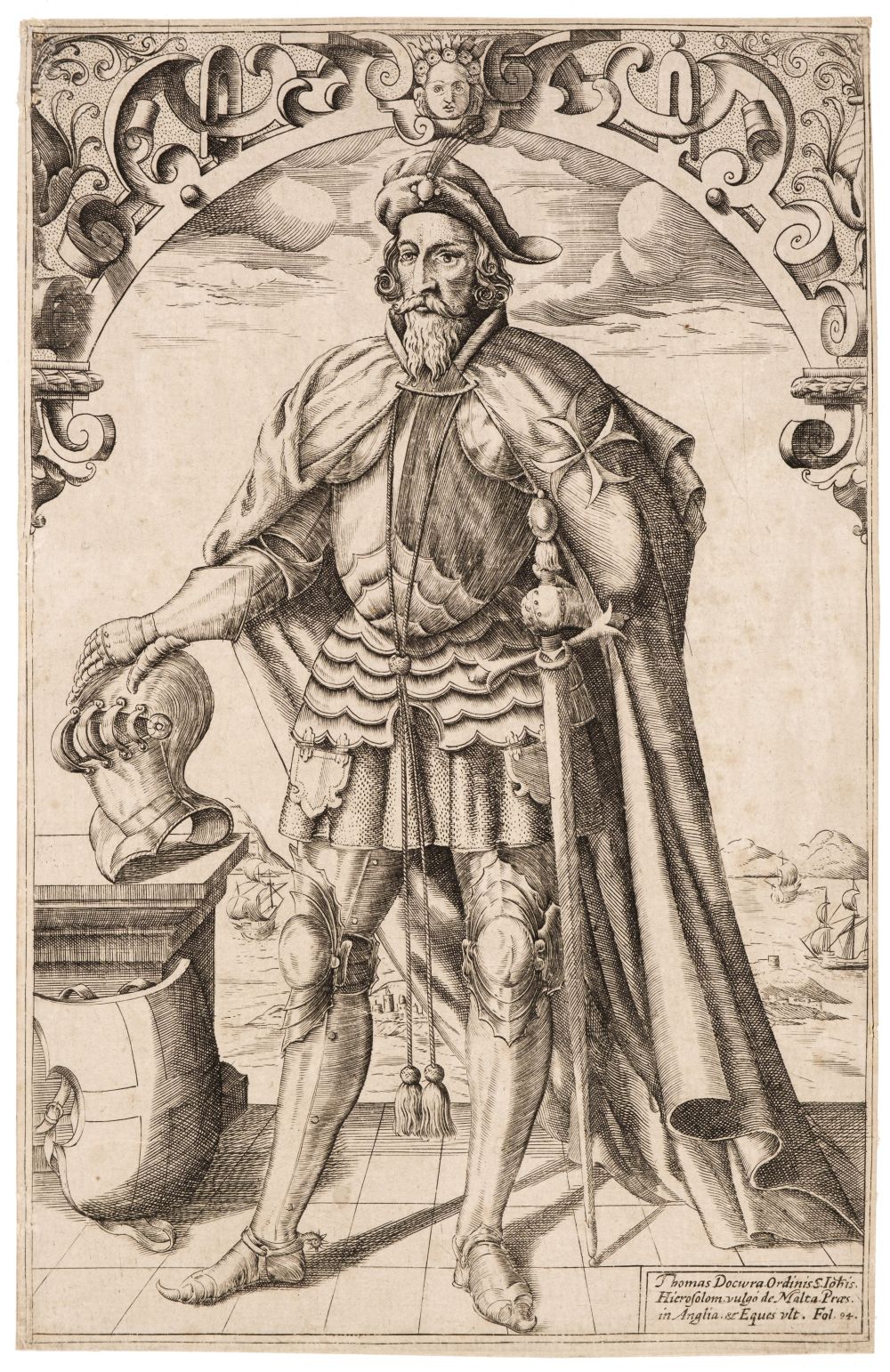 Rogers (William, active 1584-1604). Sir Thomas Docwra, engraving, 1595-1602