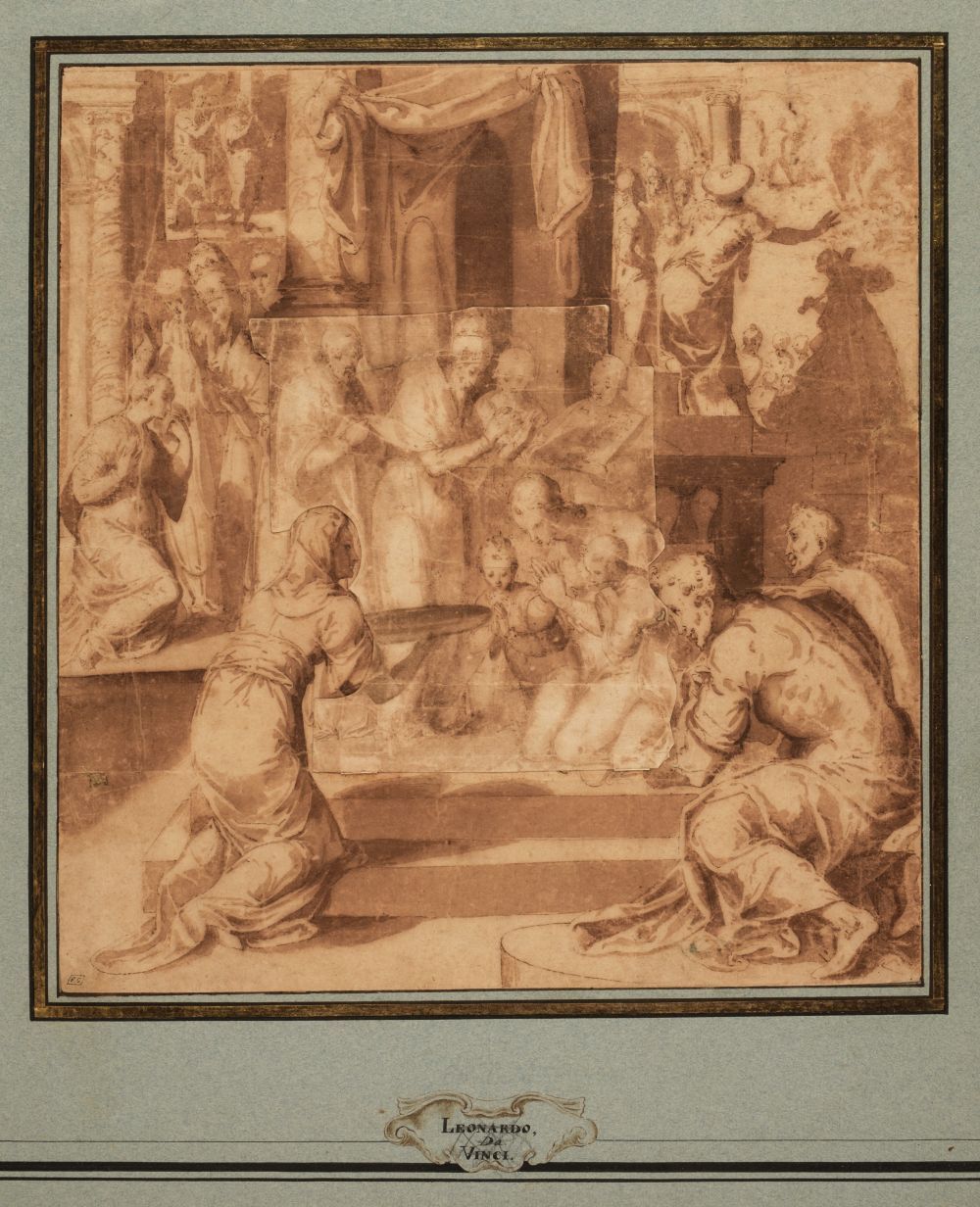 Guerra (Giovanni, circa 1540-1618). Scenes from the life of the Pope, pen and brown ink
