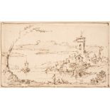 Venetian School. A Sketch of a Venetian Lagoon, early 18th century, pen and brown ink