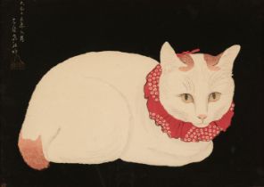 Takahashi (Sh?tei, 1871-1945). Tama [the White Cat], 1924