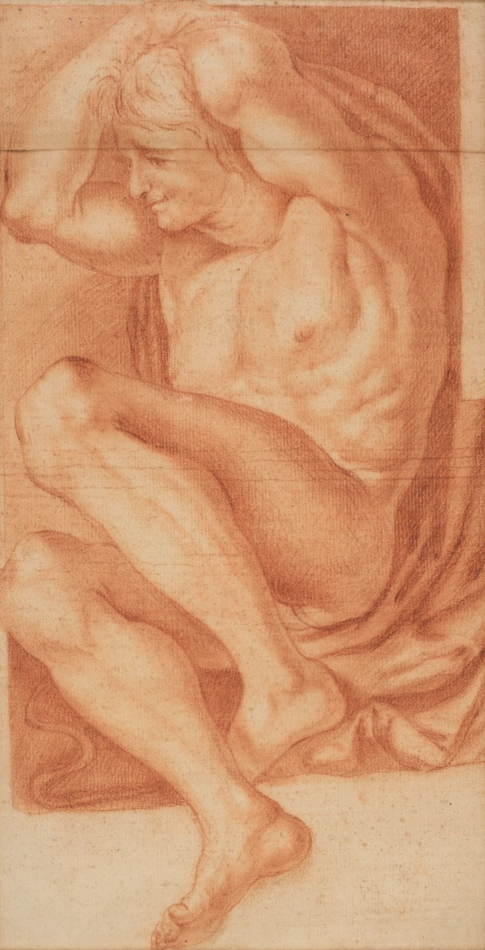 Carvalho Negreiros (José Manuel de, 1751-1815). Study of a Naked Youth, red chalk on paper