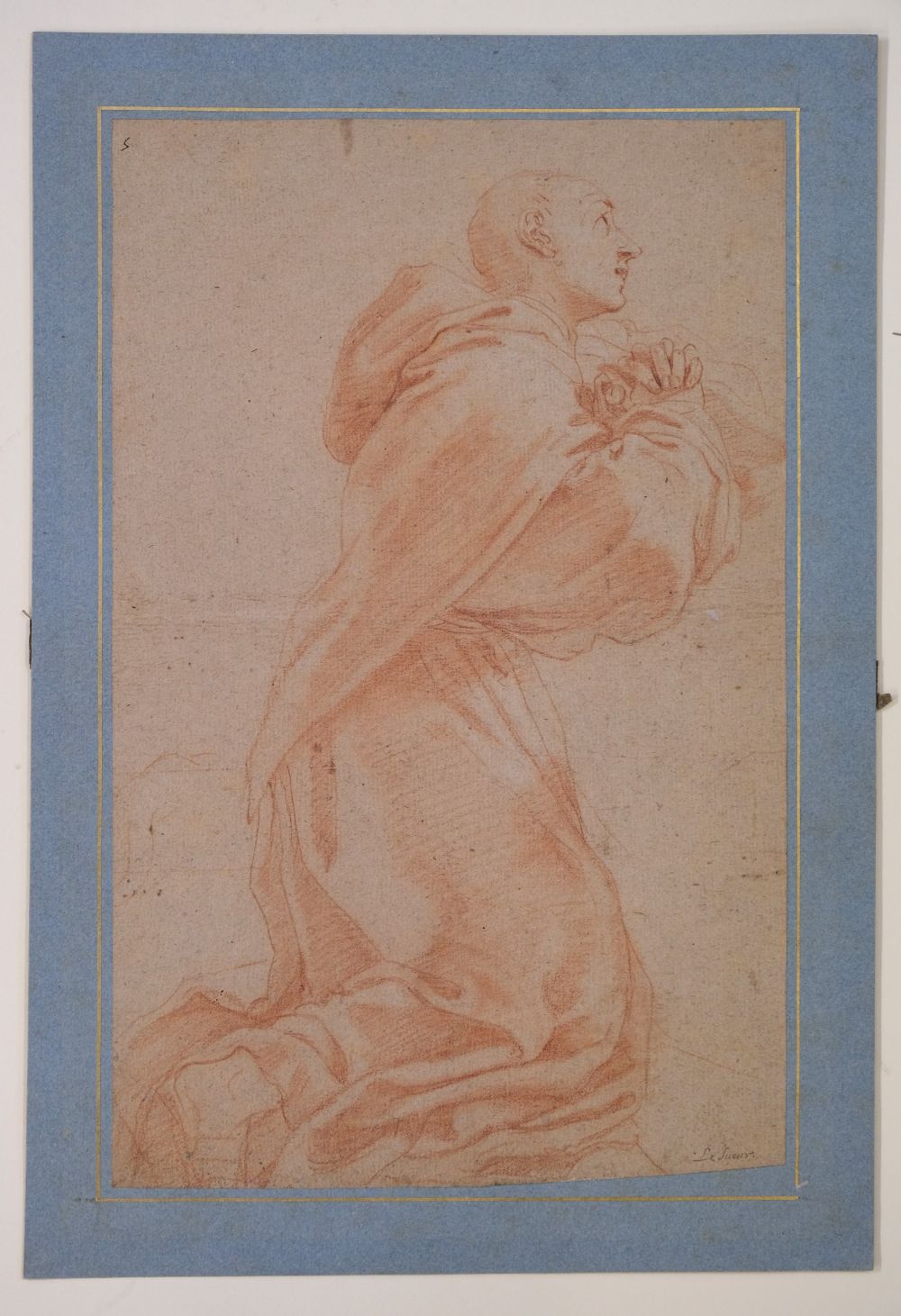 Attributed to Eustache le Sueur (1617-1655). A Friar in Supplication - Image 2 of 12