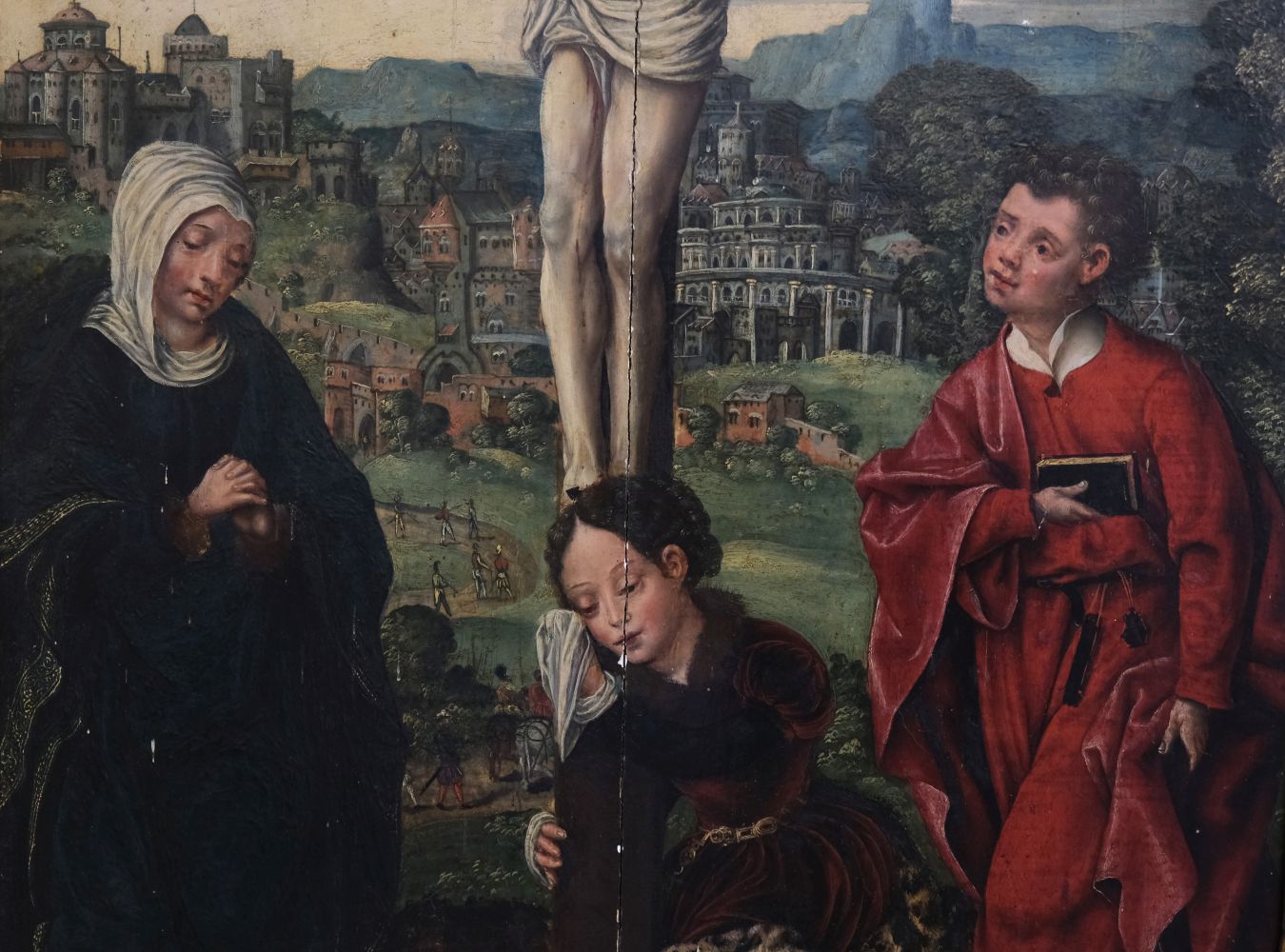 Circle of Lucas Cranach the Elder, The Crucifixion, oil on panel, circa 1510 - Image 4 of 13