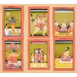 Rajasthan School. A series of 21 Indian miniature paintings of deities, circa 1850