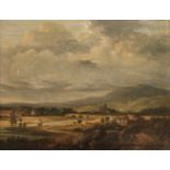 French School. A View of the Roman Campagna, circa 1820, oil on panel