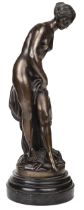 Falconet (Étienne Maurice, 1716-1791). La Baigneuse, 19th/ 20th century, bronze sculpture