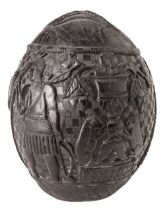 Bugbear. An 18th century colonial carved coconut money box
