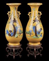 Vases. A pair of large Chinese earthenware vases, late Qing (second half 19th century)