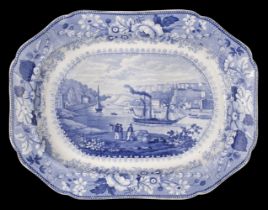 Bristol Pottery. A Pountney & Allies 'Bristol Views Series' pottery meat plate circa 1830
