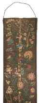Crewelwork. A Tree of Life crewelwork panel, English, early-mid 17th century