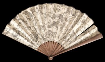 Caricature fan. A printed paper fan, no publisher, circa 1800