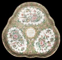 A rare Documentary Chinese porcelain dish, 1879