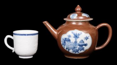 Teapot and Teacup. 18th century Chinese black and white teapot and a teacup