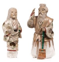 Japanese Figures. Pair of Japanese poly stoneware ffigures, Edo Period