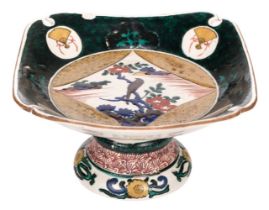 Comport. Japanese Iroe Ko-Kutani style porcelain comport, Edo Period