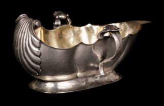Sauceboat. An 18th century Continental silver sauceboat, probably Augsburg circa 1740