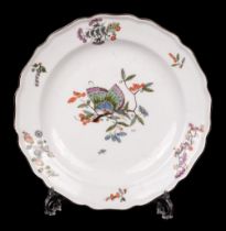 Plate. Meissen polychrome porcelain plate, 18/19th century