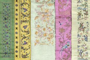 Chinese. A collection of embroidered silk borders and motifs, late 19th/early 20th century