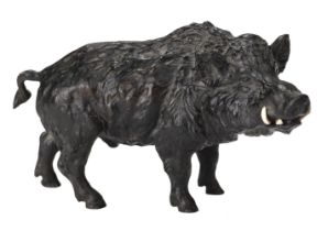 Bronze. A 19th century patinated bronze boar