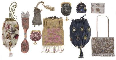 Bags. A collection of bags and purses, early 19th-early 20th century