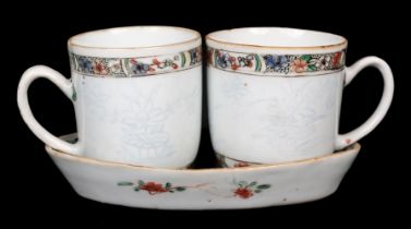 Coffee Cups. 18th century Chinese porcelain Dutch-decorated coffee cups