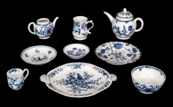 Royal Worcester porcelain. A collection of blue and white Royal Worcester porcelain